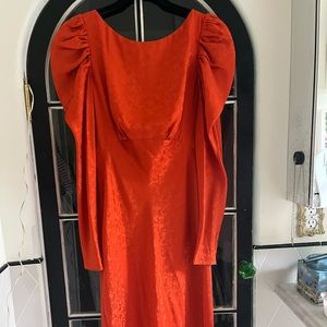 SALONI
Alena Puff Sleeve Silk Jacquard Dress